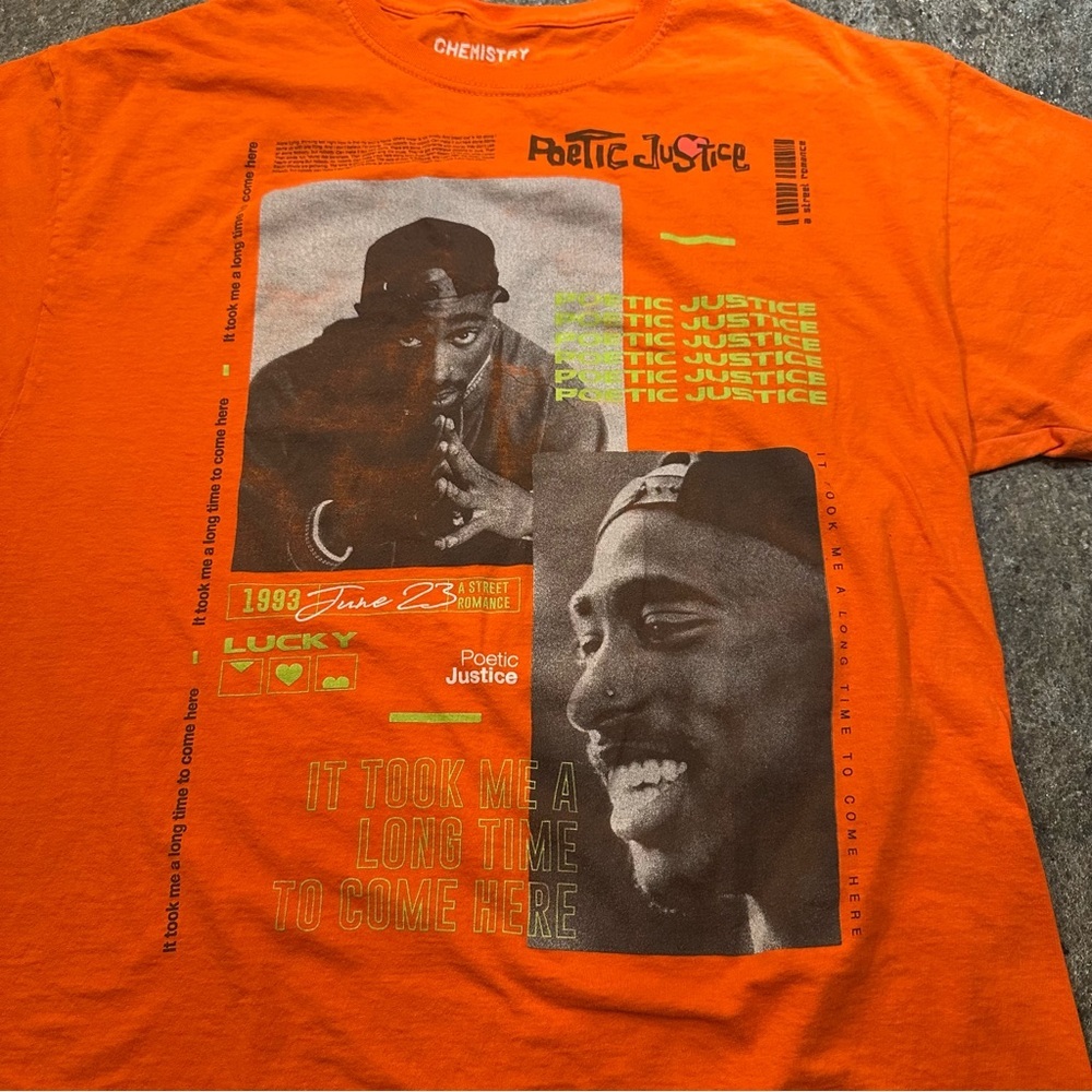 ⭐️ Official TUPAC T-Shirt Poetic JUSTICE BY CHEMISTRY - Picture 3 of 4